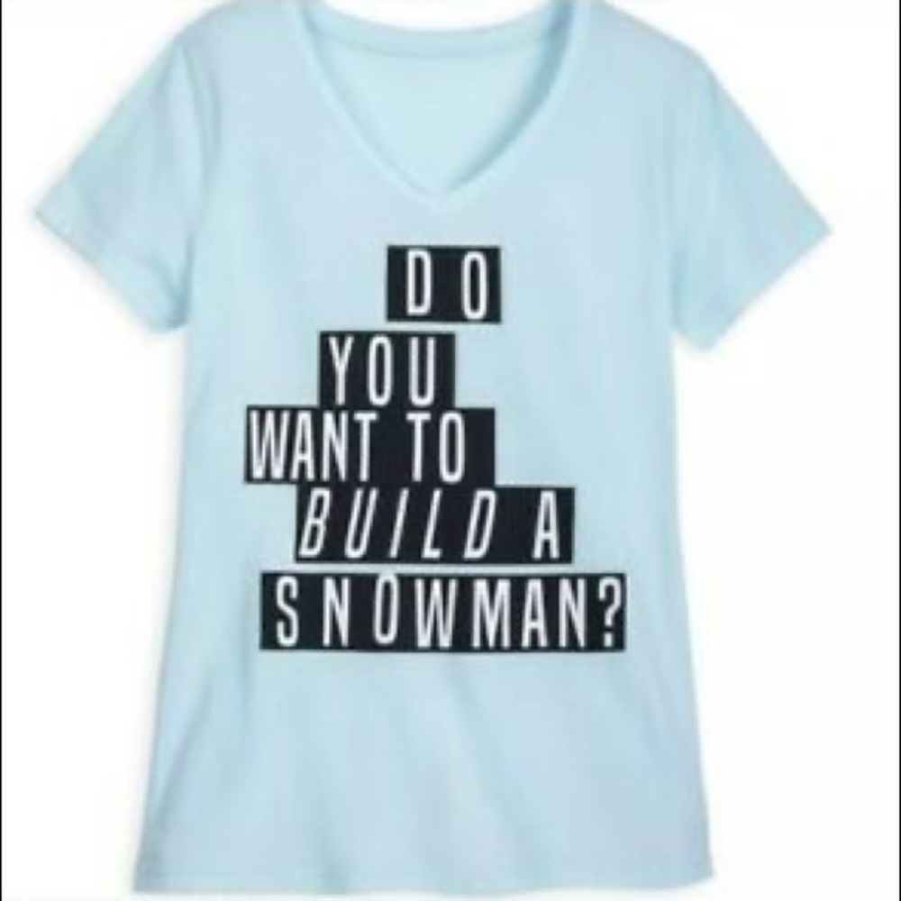 🆕 Disney | Do You Want To Build A Snowman Frozen Olaf Elsa Anna V-Neck Shirt